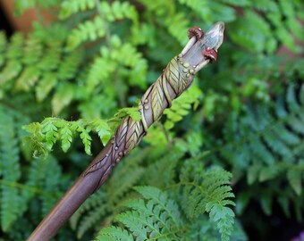 Magical mushroom quartz crystal wand