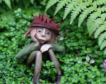 OOAK elf sculpture polymer clay art doll