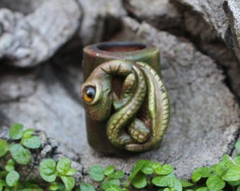 Dragon dreadlock bead 10mm