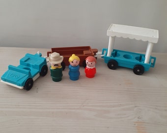 Vintage Fisher Price Zoo Tram and People