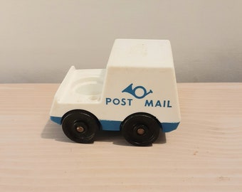 Rare Vintage Fisher Price Blue Bugle Mail Truck