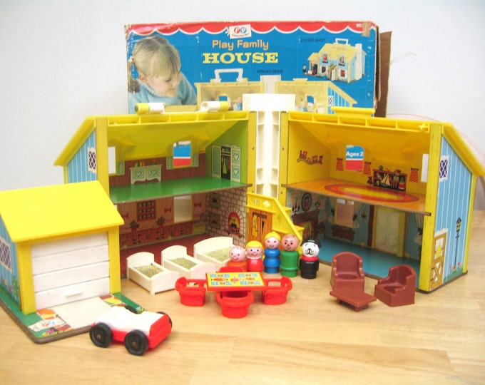 Vintage Fisher Price House With Box Etsy