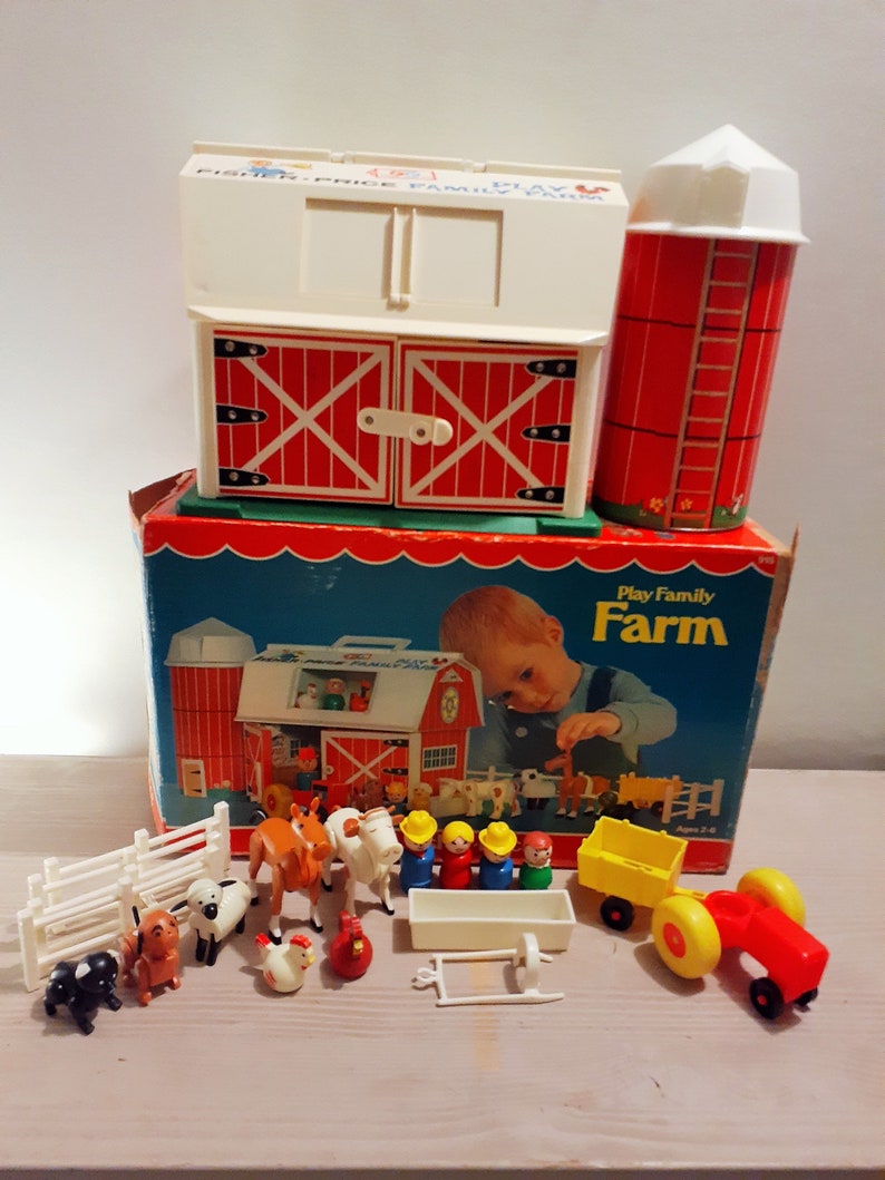 Vintage Fisher Price Farm Complete Set With Box | Etsy