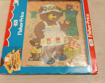 Vintage Fisher Price Puzzle - Bear and Cubs