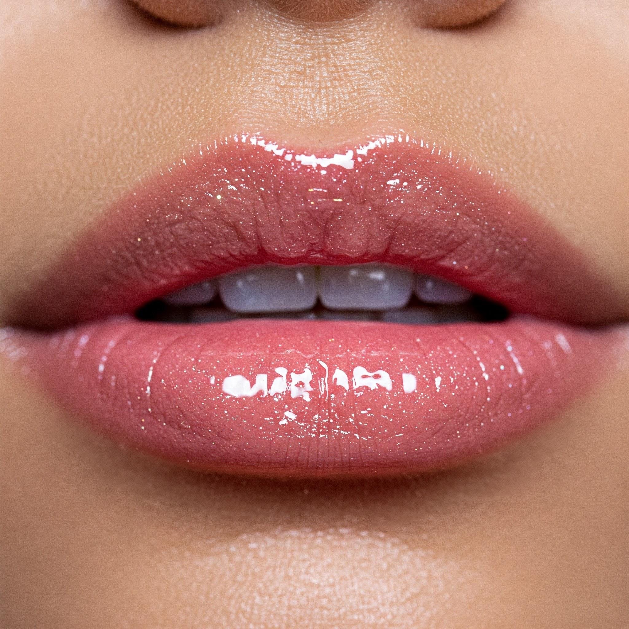 Strawberry Wine Lip Gloss: Creamy Lip Gloss,Non-Sticky Lip Gloss,Long-Lasting Shine, Soft Pink Color, Vegan Lip Gloss,Cruelty-Free Lip Gloss