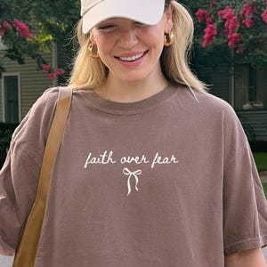 Comfort Colors® Faith Over Fear Tshirt, Christian Shirt, Faith Shirt, Jesus Shirts, Religious Shirt, Bible Verses, Religion Shirt, Godly tee