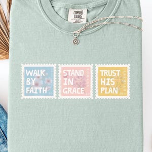 Comfort Colors Walk By Faith, Not By Sight 2 Corinthians 5:7 Shirt, Bible Verse Shirt, Christian Mom Shirt, Religious Shirt, Christian Gift