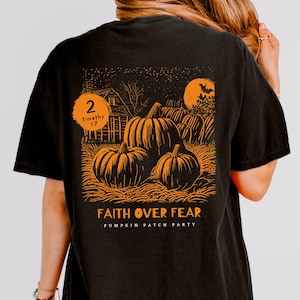 Comfort Colors® Christian Halloween Shirt, Faith Over Fear Shirt, Fall Religious Shirt, Funny Pumpkin Christian Halloween, Jesus
