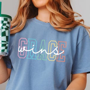 Comfort Colors Religious Shirt, Saved By Grace, Faith Shirt, Jesus Loves You Shirt, God is Good, Jesus Shirts Women, Boho Christian Shirt