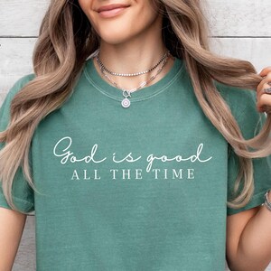 Komfort Farben Minimalistisches Shirt Gott ist gut Trendiges christliches TShirt Geschenk Glaube Unisex T-Shirt Glaube T-Shirt Kirche Gruppe Shirts übergroß bequem