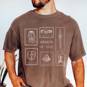 Armor of God Shirt for Men Christian Tshirt Bible Verse T-shirt Adult Baptism Gift for Christian Dad Father&#39;s Day Gift Jesus Tee Religious