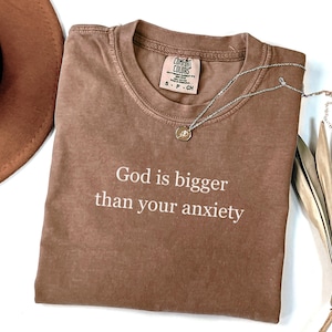 Komfort Farben Gott Angst psychische Gesundheit Minimalist Shirt Gott ist gut Christian TShirt Geschenk Glaube Unisex T-shirt Glaube Tee Teen Tee