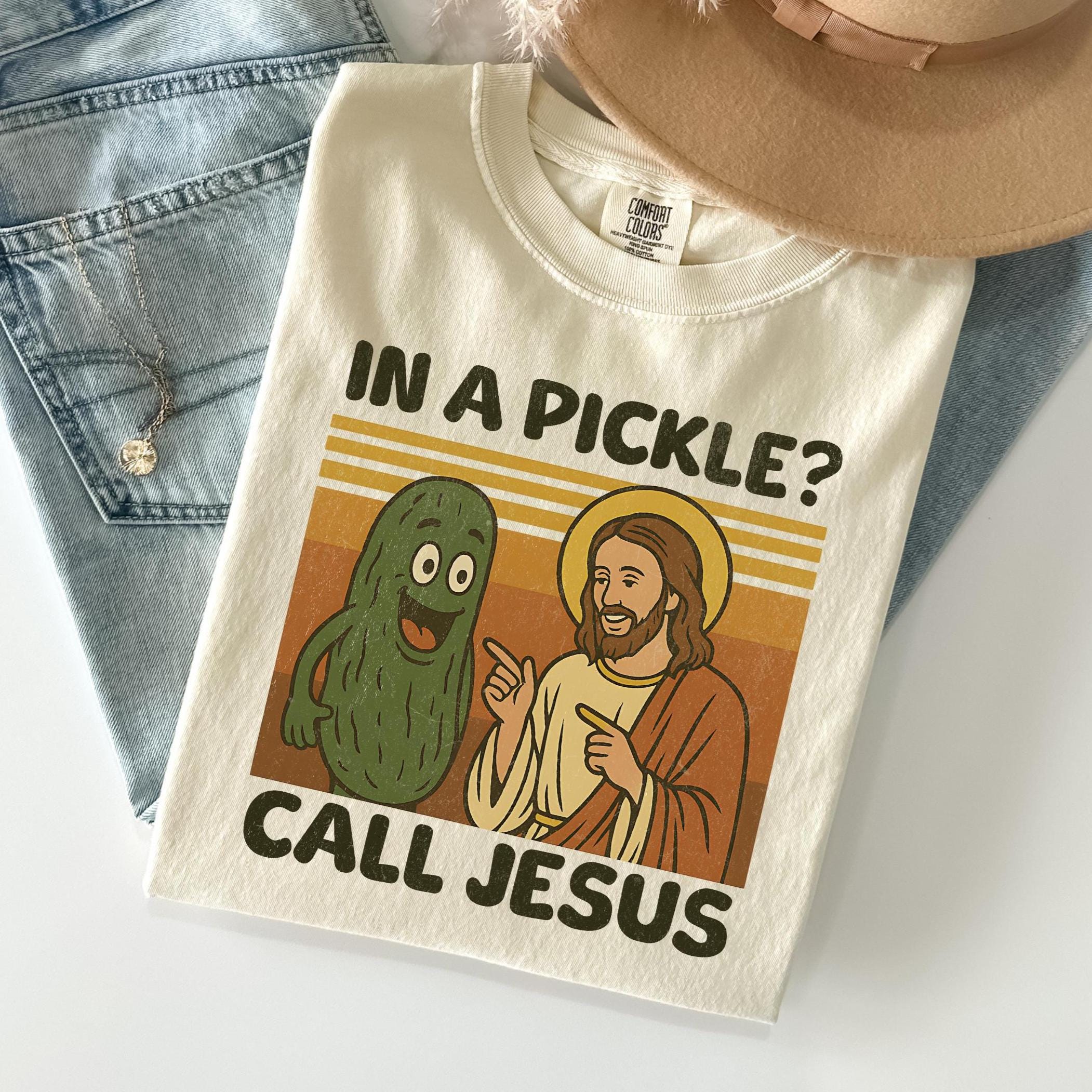 Comfort Colors Jesus Pickle Shirt, Pickles Shirt, Christian Shirts, Religious Mom Shirt, Christian Apparel Gift, Shirt for Women Funny