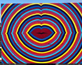 Handmade acrylic wall art on canvases