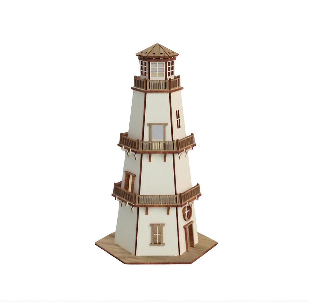 Lighthouse 3D Puzzle SVG – Laser Cut Wooden Model File for 4mm Material ...