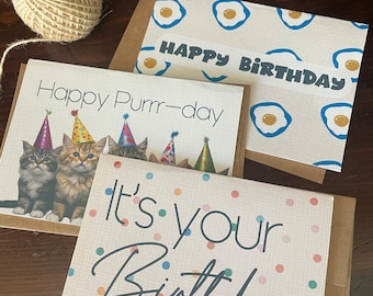 Cutsie HBD cards- set of 3