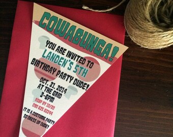 Pizza birthday invitations - Set of 12