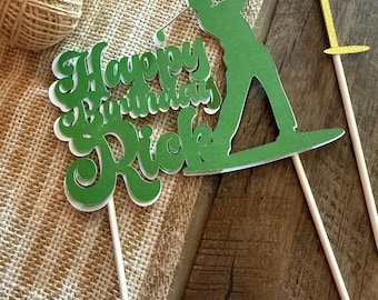 Happy Birthday golf cake topper