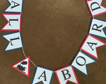 Choo choo train themed banner