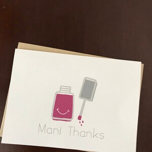 Carte de remerciement Merci Mani