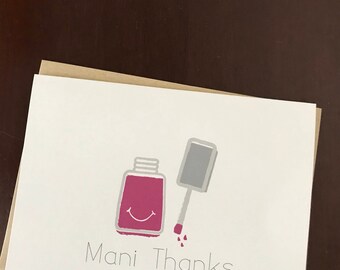Mani thanks thank you card