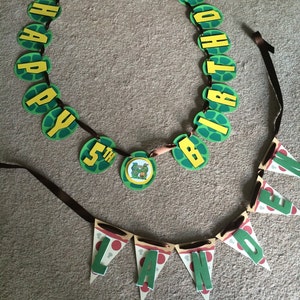 TMNT Birthday Banner with Name