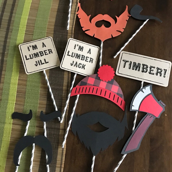 Lumberjack themed photo props set of 12