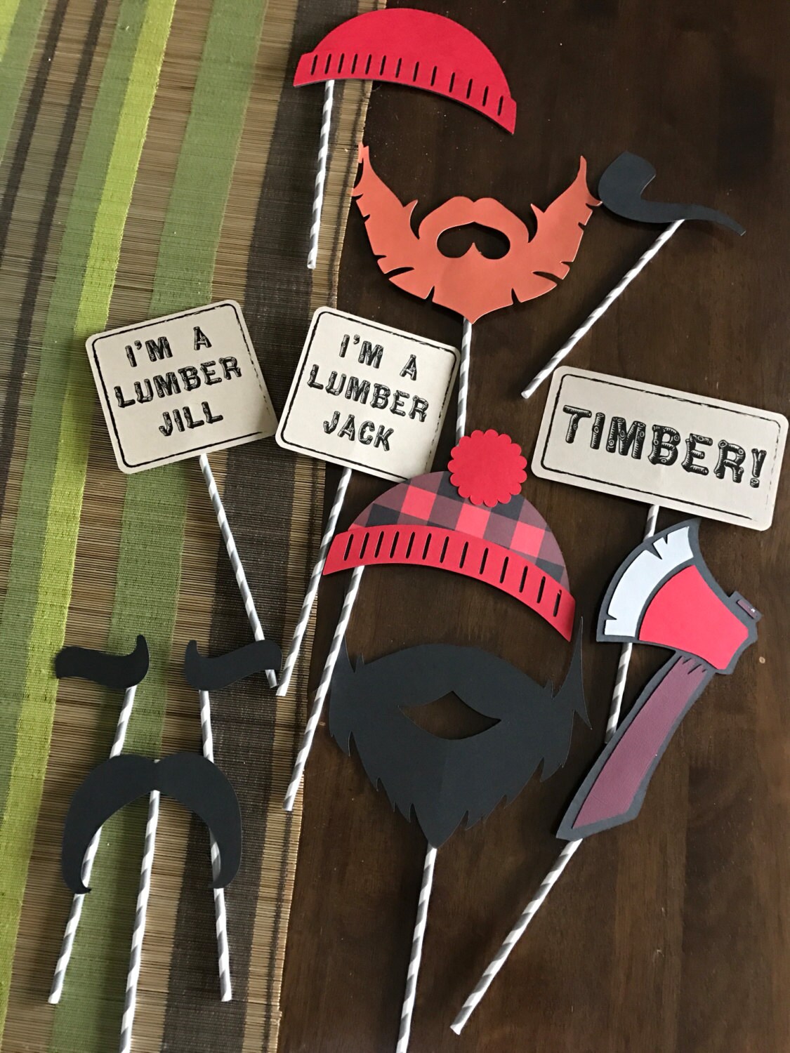 Lumberjack themed photo props set of 12