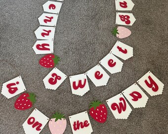 Berry themed baby shower banner