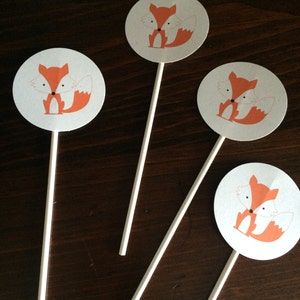 Fox a tema toppers Cupcake - Set di 12