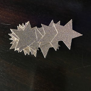 Glitter star die-cuts - set of 12