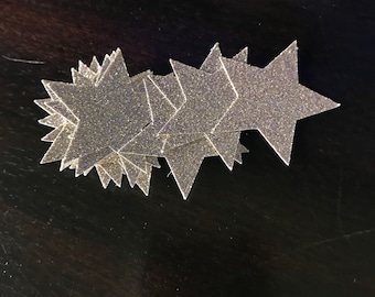 Glitter star die-cuts - set of 12