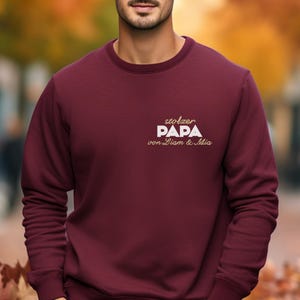 Papa T-Shirt, Hoodie oder Pullover personalisiert mit Namen | personalisiertes Geschenk zur Geburt | Vatertag Geschenk Papa |