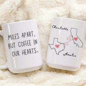 Beste Freundin Geschenk, Nie zu weit, um gemeinsam Kaffee zu trinken, Wunsch, wir lebten näher Becher, Schwester Geburtstagsgeschenk, Missing You Geschenk, Freundschaftsgeschenke