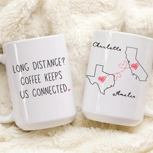 Beste Freundin Geschenk, Nie zu weit, um gemeinsam Kaffee zu trinken, Wunsch, wir lebten näher Becher, Schwester Geburtstagsgeschenk, Missing You Geschenk, Freundschaftsgeschenke