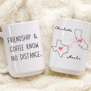 Bester Freund Geschenk, Nie zu weit, um gemeinsam Kaffee zu trinken, Wunsch, wir lebten näher Becher, Schwester Geburtstagsgeschenk, vermissen Sie Geschenk, vermissen Sie Geschenk