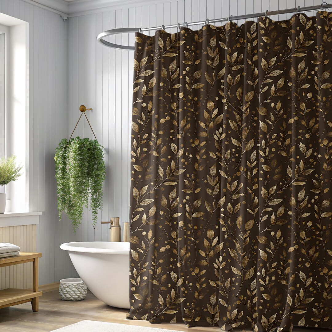 Dark Brown Shower Curtain