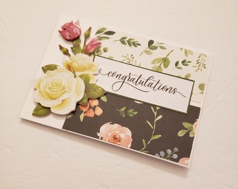 Congratulations Card/Special Occasions Card/Any Occasion Card/Anniversary Greeting Card/Wedding Card/Bridal Shower Card/Patterned Notecard