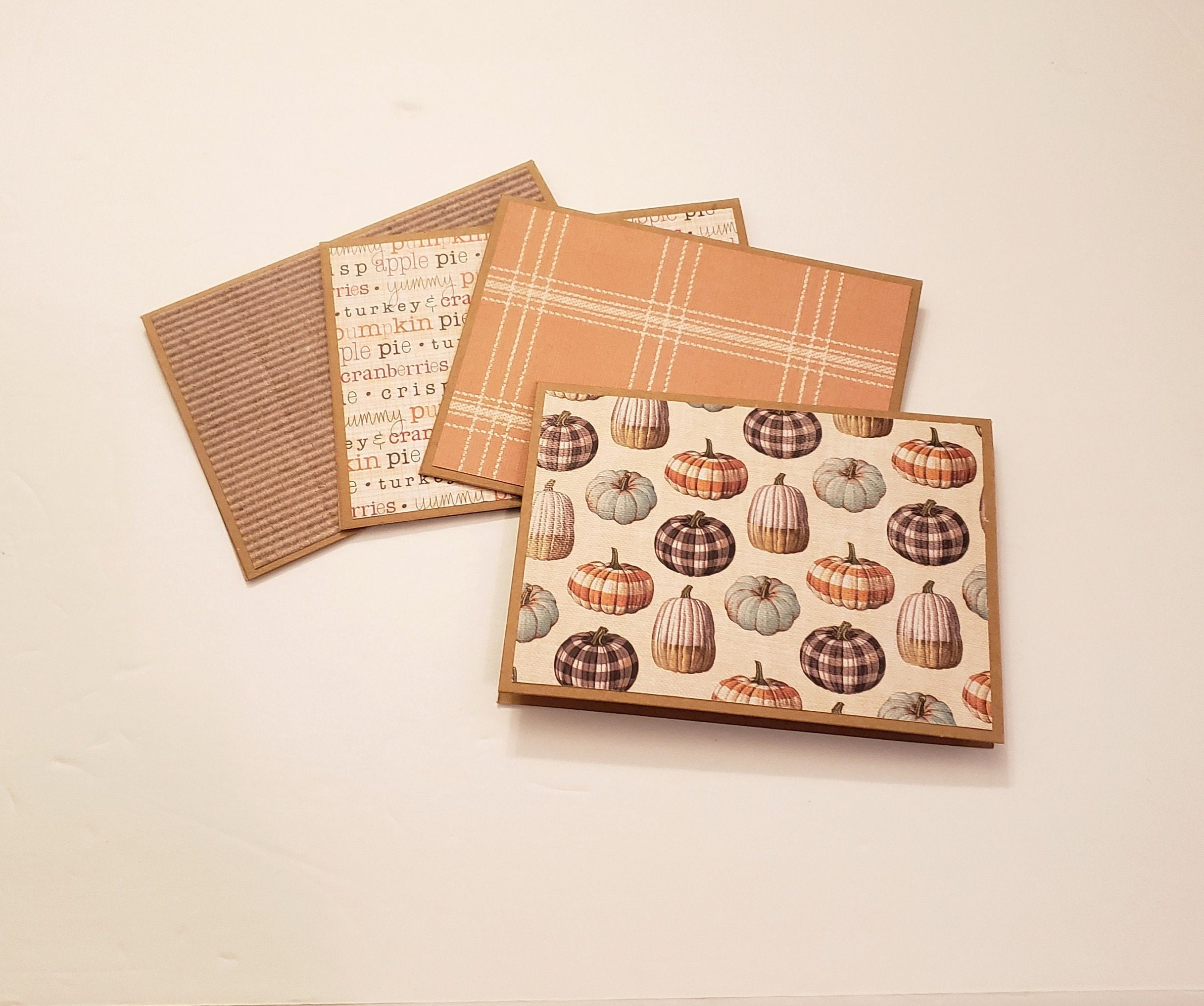 Set of Four Fall Themed Patterned Notecards/fall Notecards/fall ...