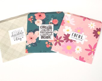 Hot Cocoa Packet Envelope Set/Hot Chocolate Favors/Cocoa Packet Envelope/Set of Hot Cocoa Favor Envelopes