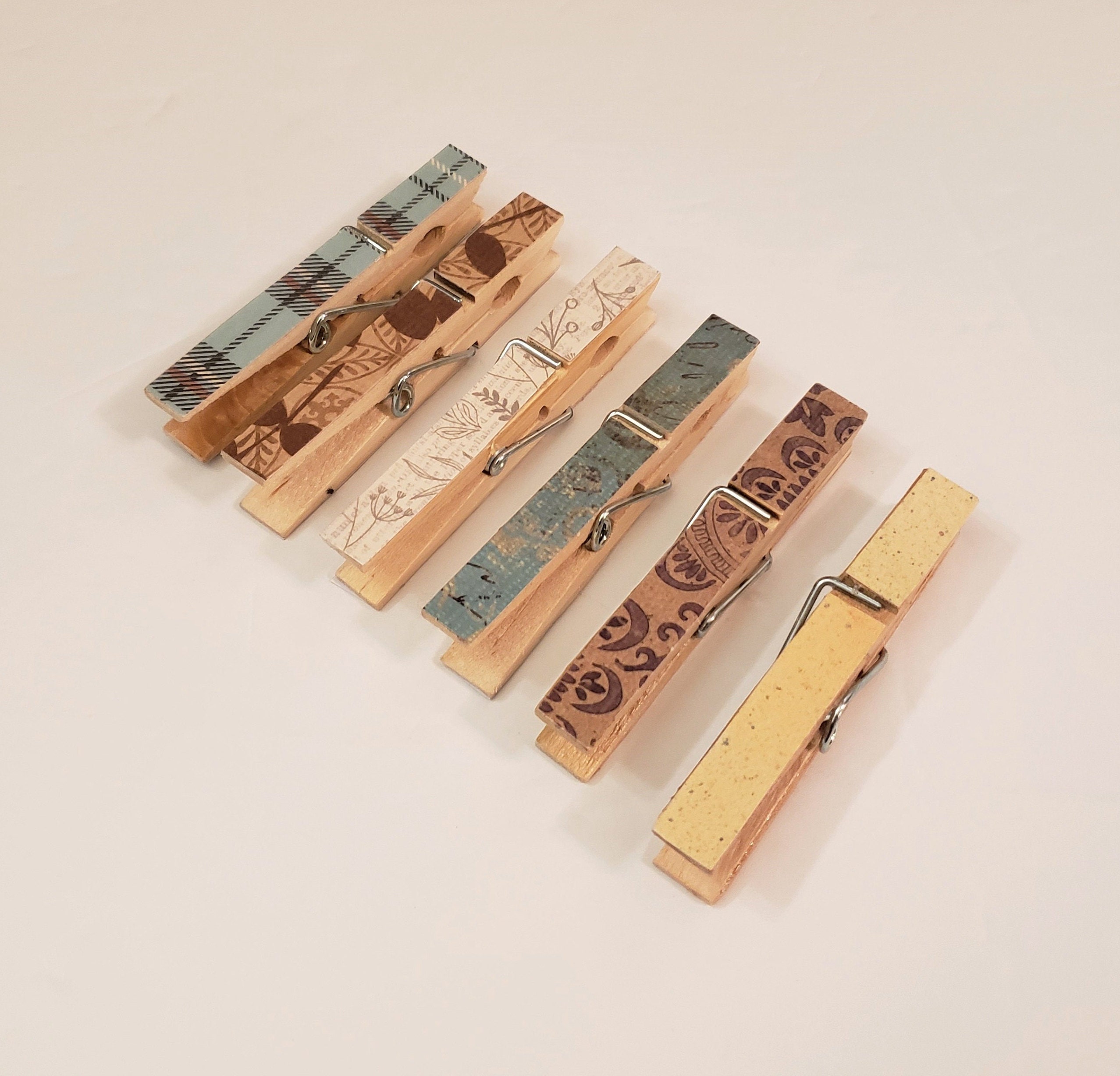NEW LISTING Vintage Clothespins, Tiny Clothespins, Plastic Embellished  Clothespins, Craft Supply, Mixed Media 