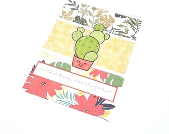Thinking of You Card with Cactus - Thinking About You/Cactus Notecard/Cactus Stationery
