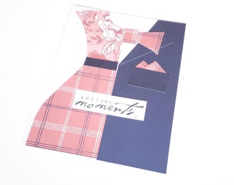 Any Occasion Handmade Greeting Card with Suit and Dress - Special Moments/Wedding Card/Anniversary Card/Engagement Card