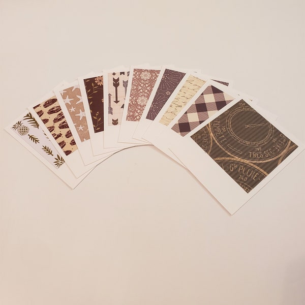 Polaroid Picture Cards/Polaroid Cards/Paper Crafting Polaroid Cards/Journaling Cards/Polaroid Journaling Cards/Brown Patterned Journal Cards