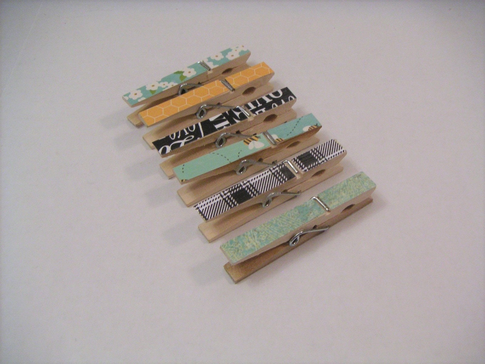 Conjunto de 6 Clips de horquilla de ropa alterado / Clips de Etsy