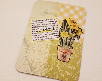 Friendship Greeting Card with Daffodils - Friend/Daffodil Greeting Card/Daffodil Stationery/Any Occasion Greeting Card/Thinking of You Card