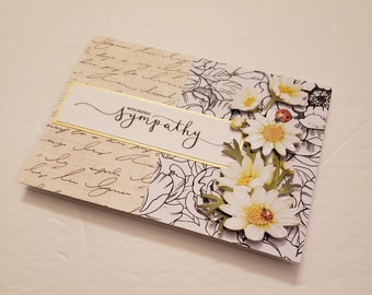 Sympathy Card/Sympathy Greeting Card/Condolence Greeting Card - With Deepest Sympathy/Sympathy Note/Daisy Note Card/Grief & Mourning Card