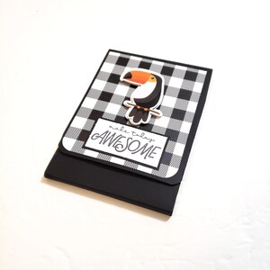 Black and White Plaid Scratch Pad Notepad with Toucan - Make Today Awesome/Pocket Notepad/Writing Tablet/Plaid Notepad/Plaid Pocket Journal
