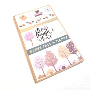 Fall Themed Journal - Live Laugh Love/Skinny Notepad/Travelers Notebook Insert/Grid Dot Journal/Fall Junk Journal