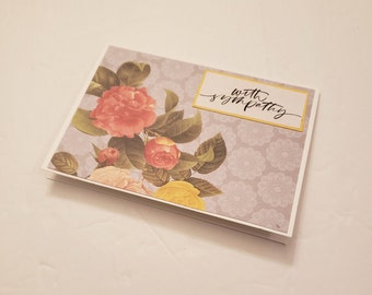 Sympathy Note Card/Sympathy Greeting Card/Sympathy Card/Condolence Greeting Card/With Sympathy/Grief and Mourning Greeting Card